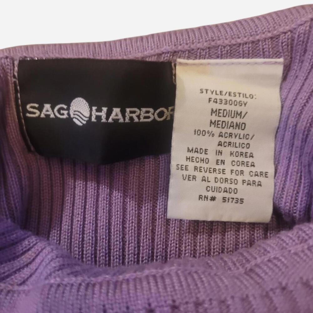 Light Purple Spring ribbed mock neck sweater top - Picture 4 of 5